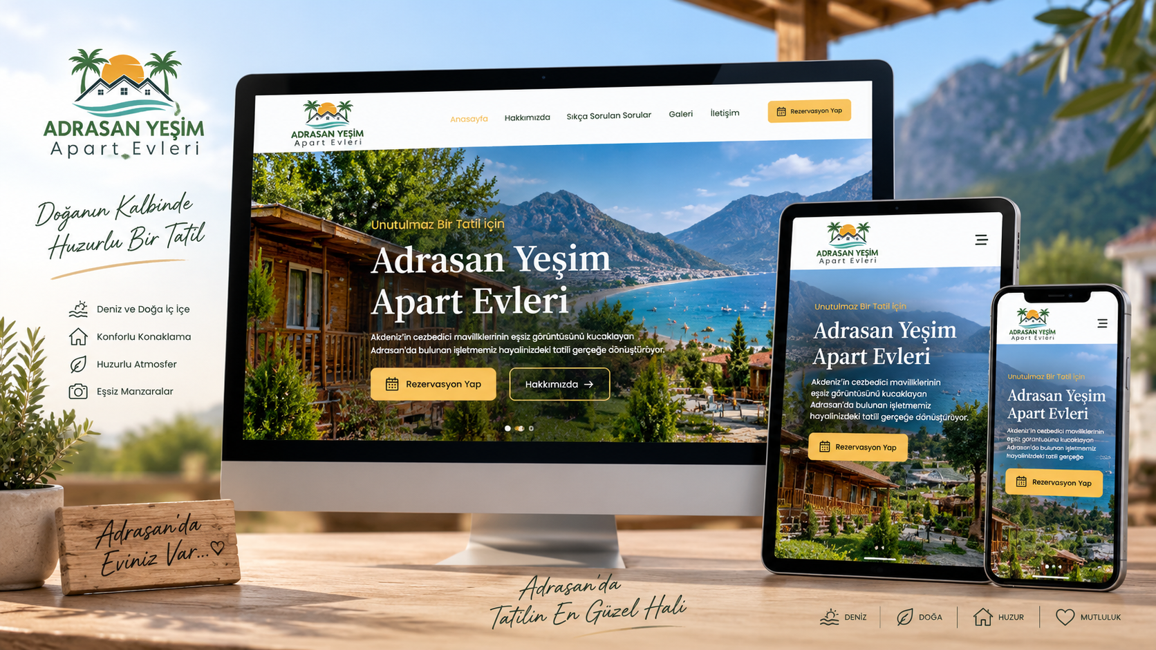 Adrasan Yeşim Apart Evleri Web Sitesi proje görseli