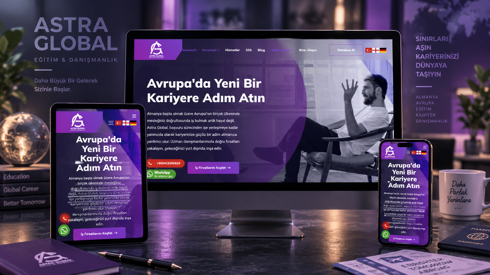 Astra Global Eğitim & Danışmanlık Kurumsal Web Sitesi proje görseli