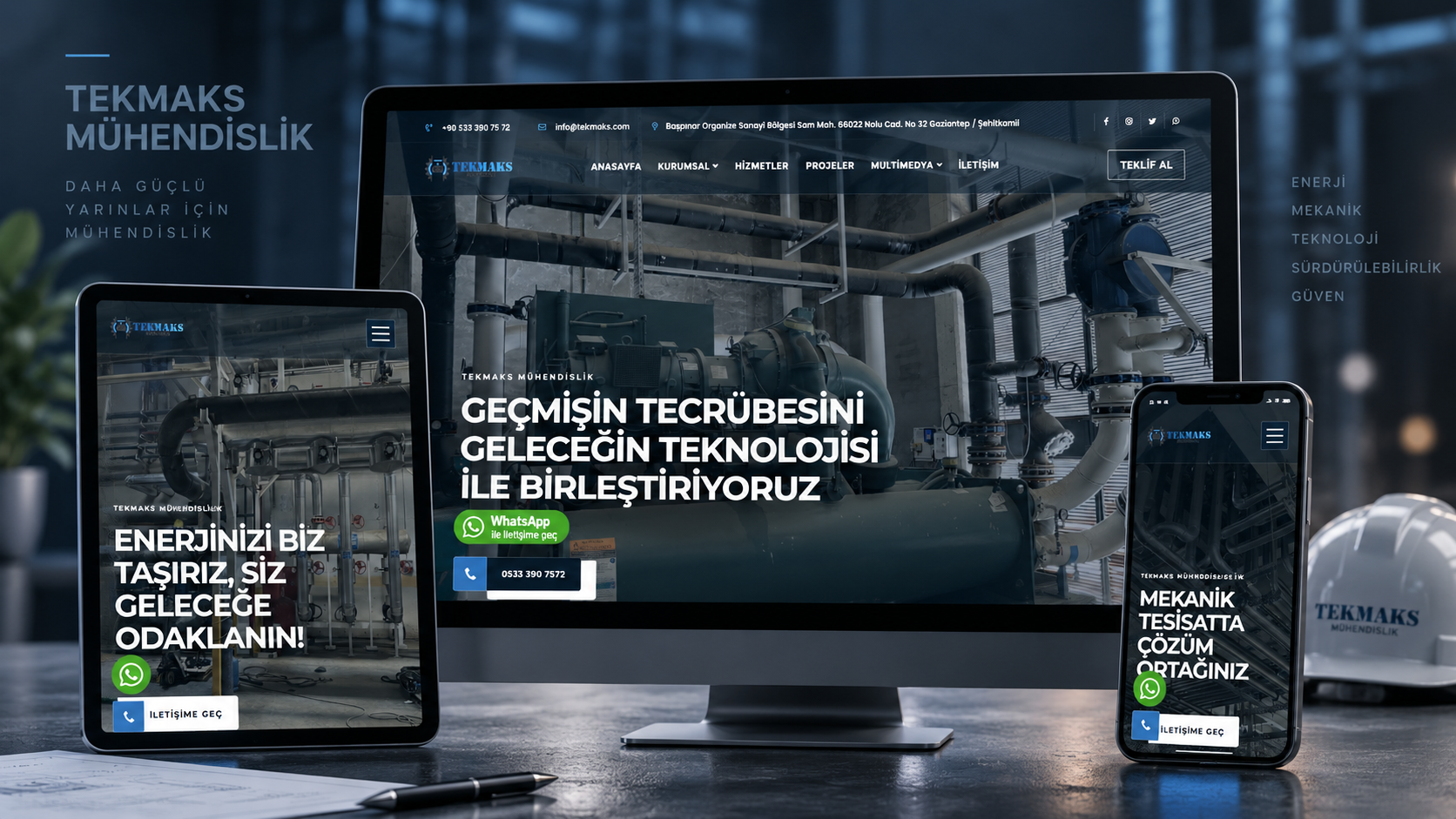 Tekmaks Mühendislik Kurumsal Web Sitesi proje görseli